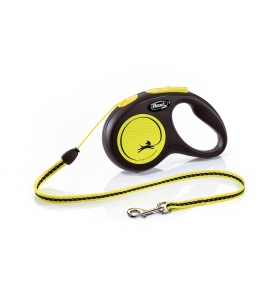 Flexi NEON "S" 5m/12kg šnúrka, žltá