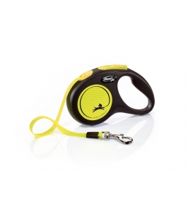 Flexi NEON "S" 5m/15kg páska, žltá