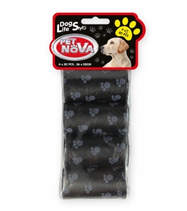 Sáčky na psie výkaly čierne 4 rolky