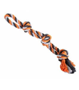 Bavlnené dvojité lano 3 knoty 60cm/450g hračka pre psa